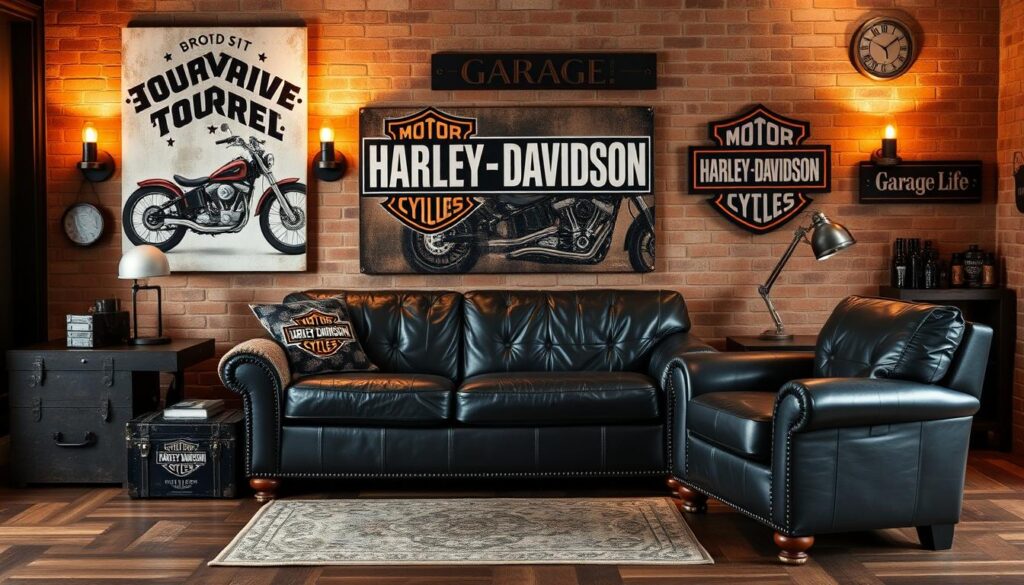 Harley-Davidson living room decor
