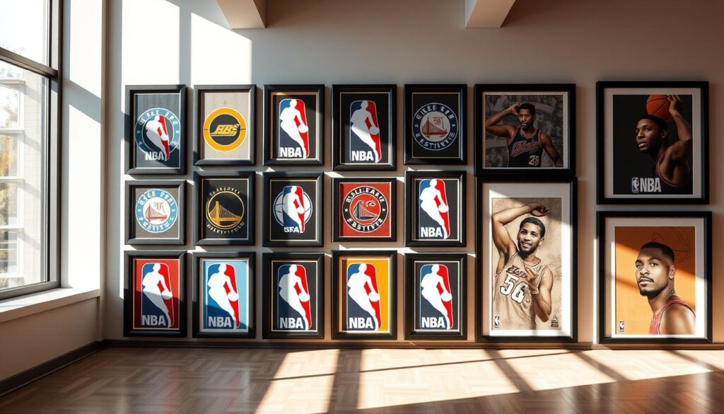 framed NBA posters