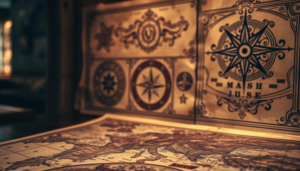 retro map artwork