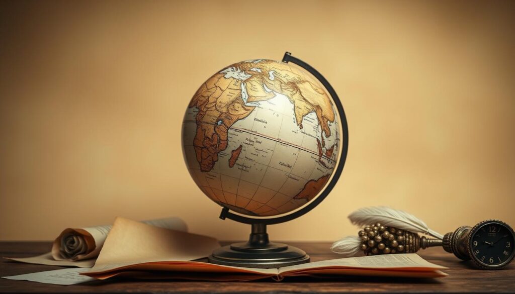 vintage globe art